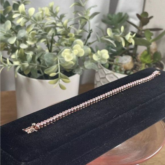 PINK NATURAL SAPPHIRE TENNIS BRACELET‼️